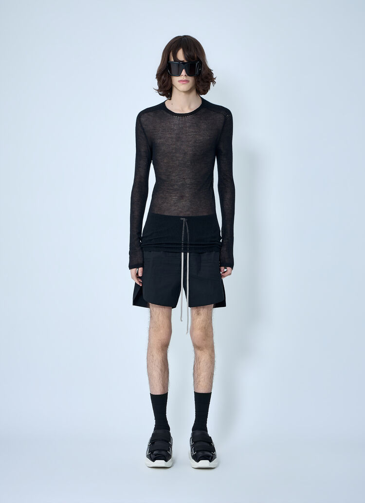 Rick Owens 透视针织长袖上衣 黑色 ric0164002